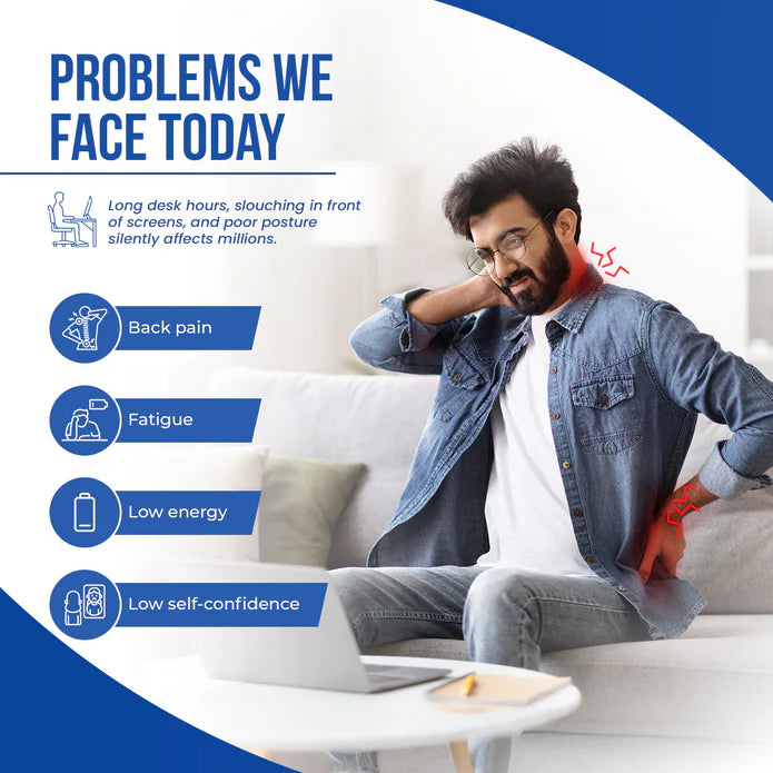 Problems We Face Today - posture corrector belt solution for back pain and fatigue